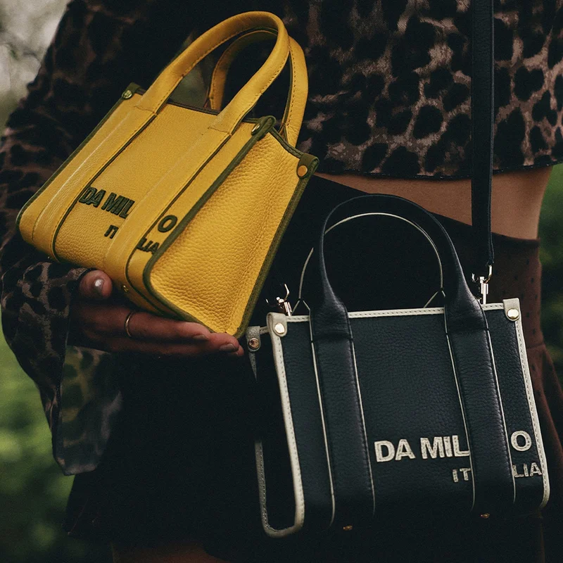 Da Milano Small Wax Leather Satchel - Black